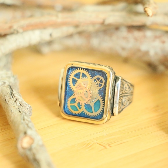 925SterlingSilver Men's Clock MachineryWheels Gear - Picture 6 of 8